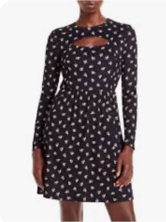 Aqua Dresses & Skirts - Aqua Black Dress with Pale Pink Floral Cutout